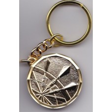 Keyring - 3 darts gold 